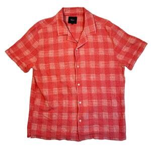 Rails Shirt Mens Large Red Plaid Cotton Camp Resort Casual Dresden Check